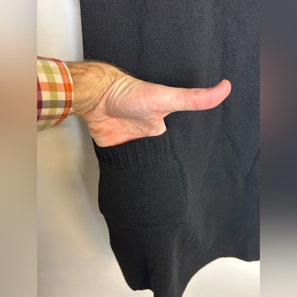 Perse Wool Turtleneck Knit Midi Dress Black Color Size M old Money Stretch - Picture 6 of 13